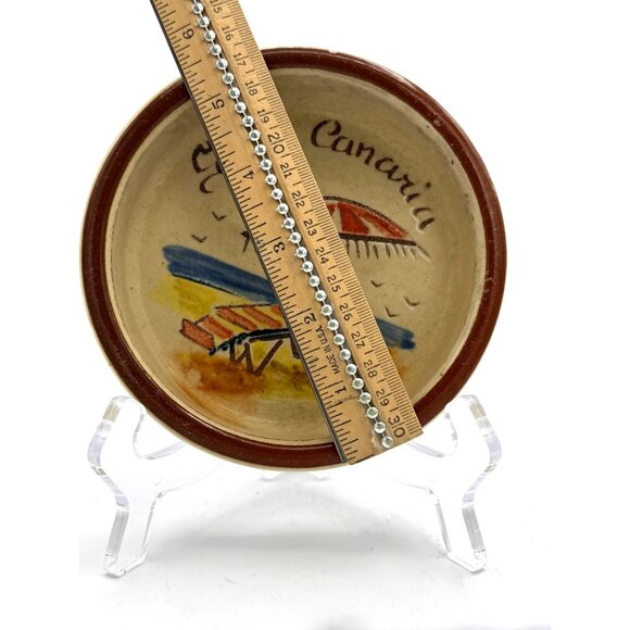 Grand Canary Islands Large Trinket bowl Hand Make Pottery - Picture 3 of 5